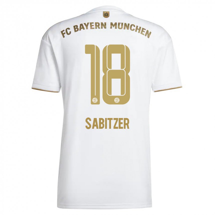 Niño Camiseta Marcel Sabitzer #18 Oro Blanco 2ª Equipación 2022/23 La Camisa