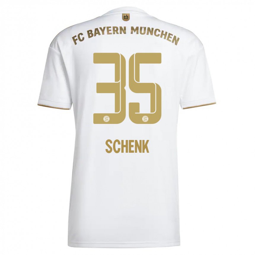 Niño Camiseta Johannes Schenk #35 Oro Blanco 2ª Equipación 2022/23 La Camisa