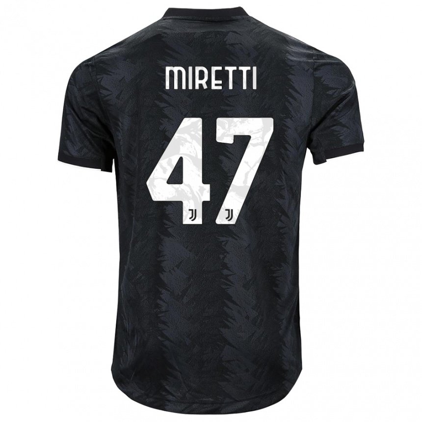 Niño Camiseta Fabio Miretti #47 Negro Oscuro 2ª Equipación 2022/23 La Camisa