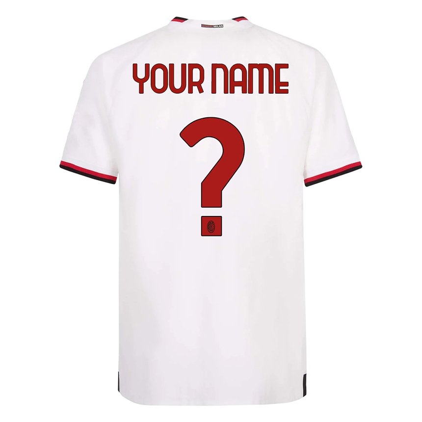 Niño Camiseta Su Nombre #0 Blanco Rojo 2ª Equipación 2022/23 La Camisa