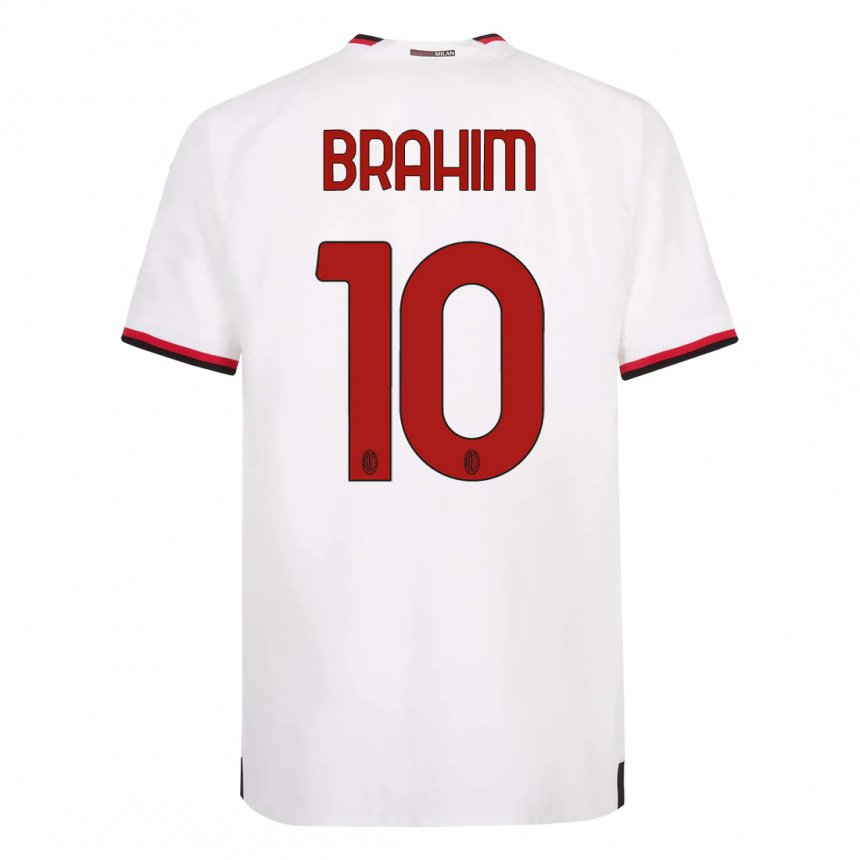 Niño Camiseta Brahim Diaz #10 Blanco Rojo 2ª Equipación 2022/23 La Camisa
