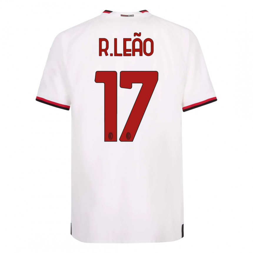 Niño Camiseta Rafael Leao #17 Blanco Rojo 2ª Equipación 2022/23 La Camisa