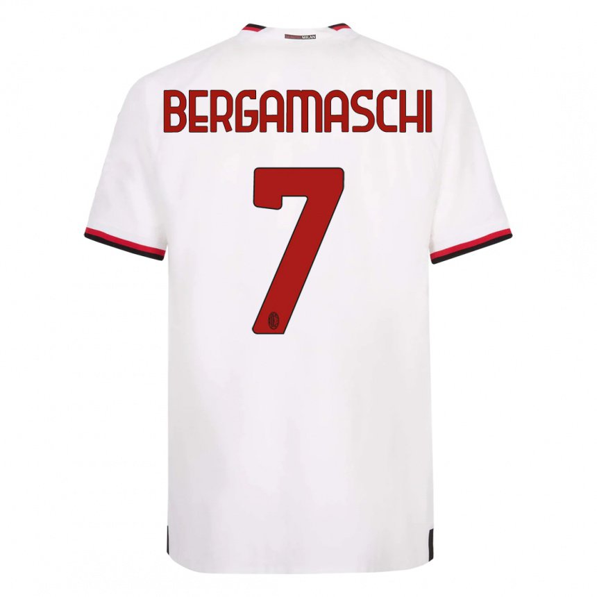 Niño Camiseta Valentina Bergamaschi #7 Blanco Rojo 2ª Equipación 2022/23 La Camisa