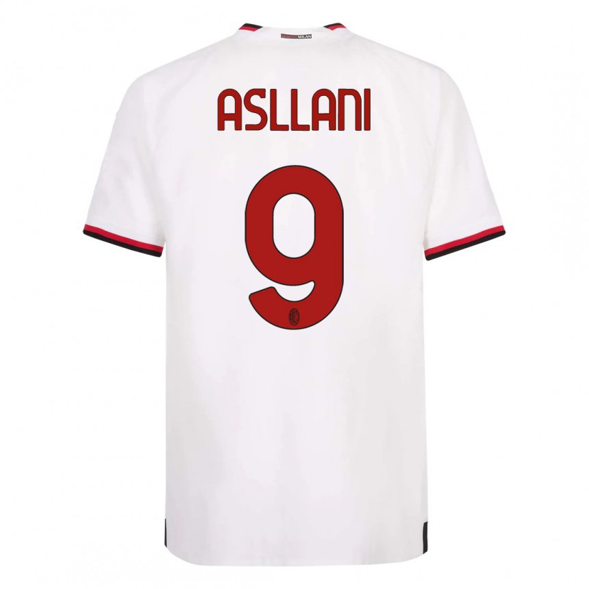 Niño Camiseta Kosovare Asllani #9 Blanco Rojo 2ª Equipación 2022/23 La Camisa