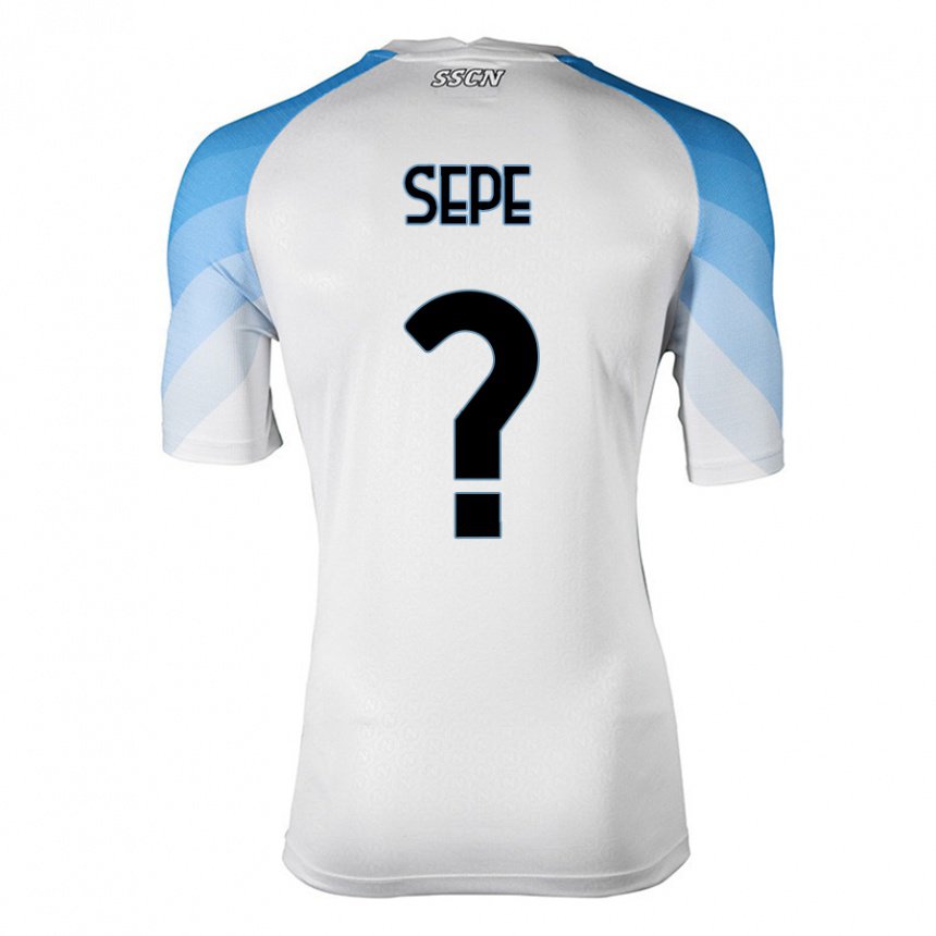 Niño Camiseta Mauro Sepe #0 Blanco Cielo Azul 2ª Equipación 2022/23 La Camisa