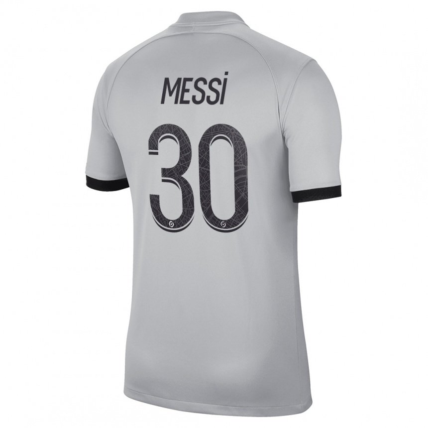 Niño Camiseta Lionel Messi #30 Gris 2ª Equipación 2022/23 La Camisa