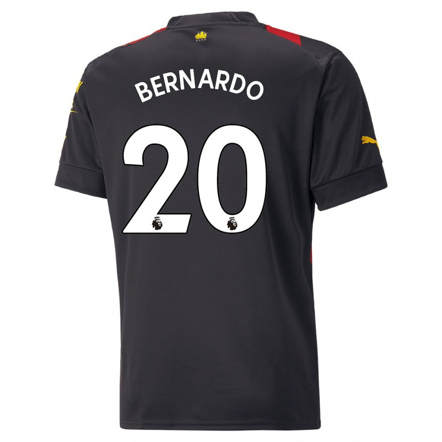 Niño Camiseta Bernardo Silva #20 Negro Rojo 2ª Equipación 2022/23 La Camisa