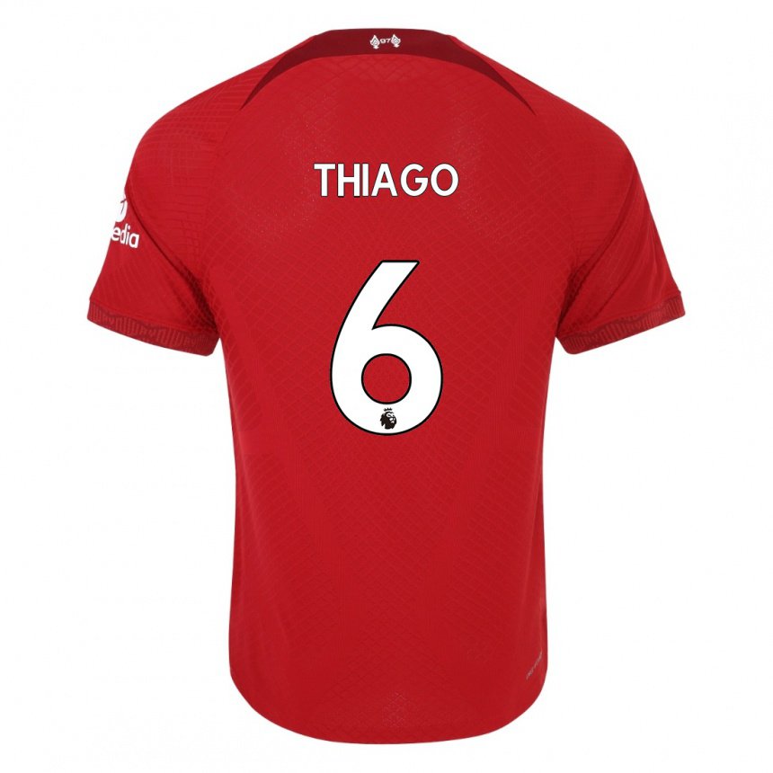 Hombre Camiseta Thiago #6 Rojo Oscuro 1ª Equipación 2022/23 La Camisa