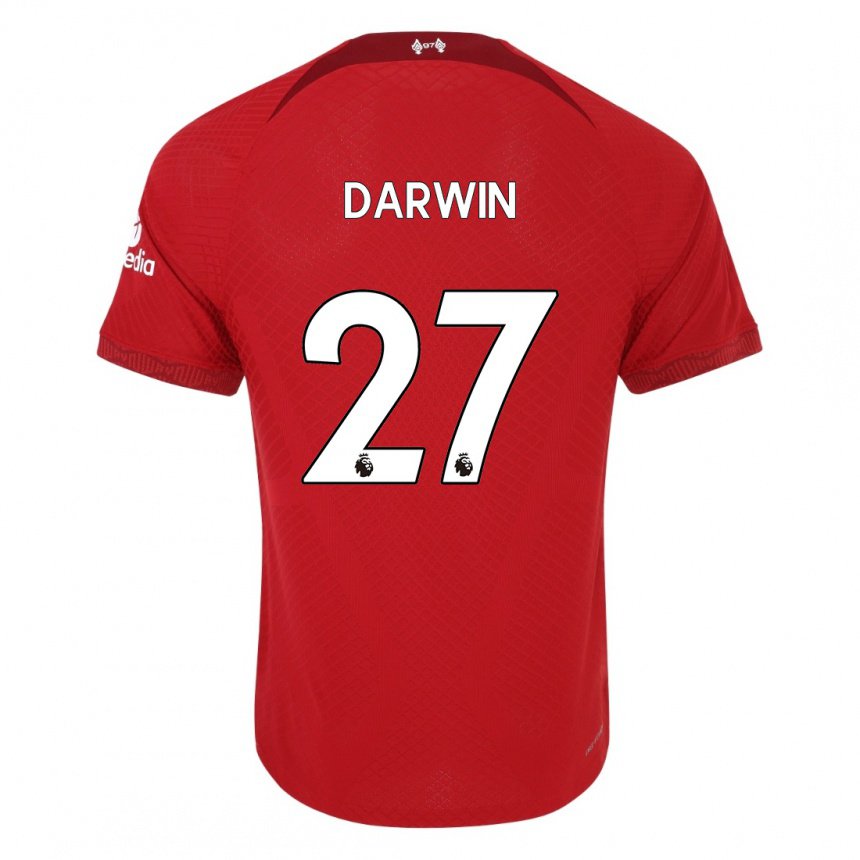 Hombre Camiseta Darwin Nunez #27 Rojo Oscuro 1ª Equipación 2022/23 La Camisa