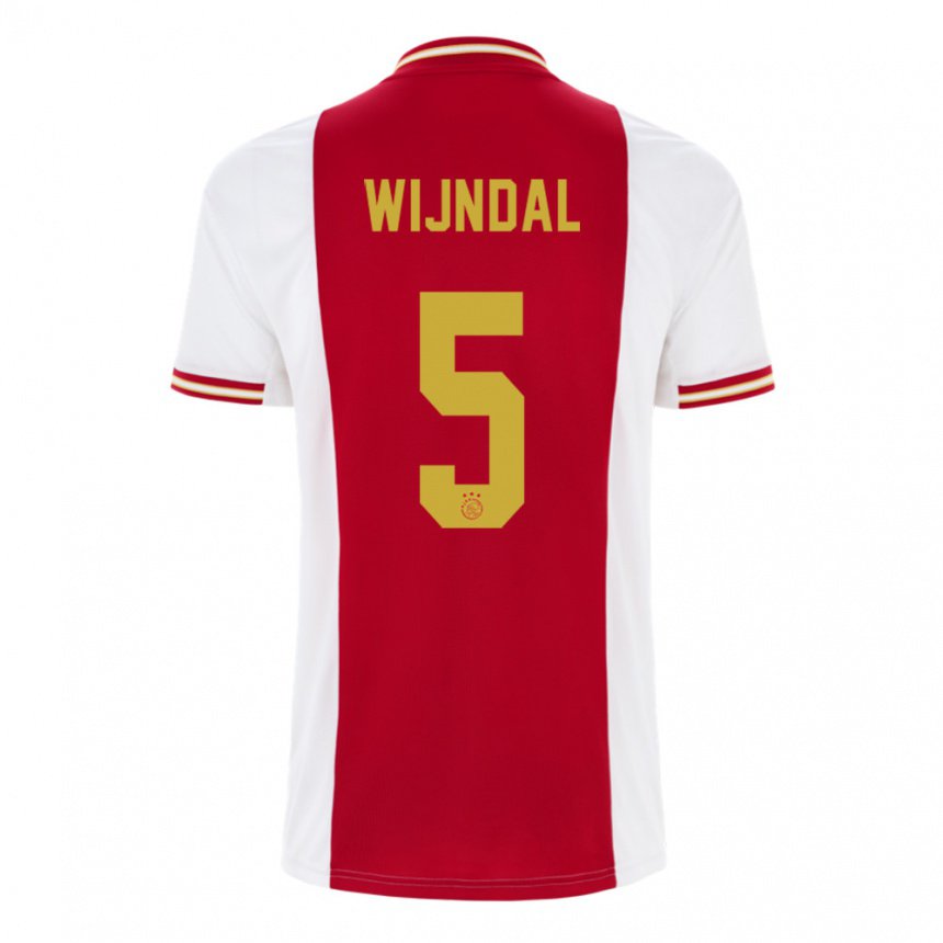 Hombre Camiseta Owen Wijndal #5 Rojo Oscuro Blanco 1ª Equipación 2022/23 La Camisa