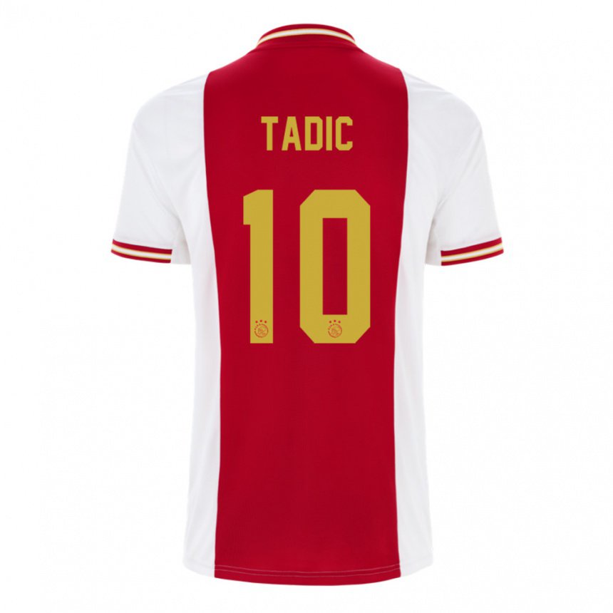 Hombre Camiseta Dusan Tadic #10 Rojo Oscuro Blanco 1ª Equipación 2022/23 La Camisa