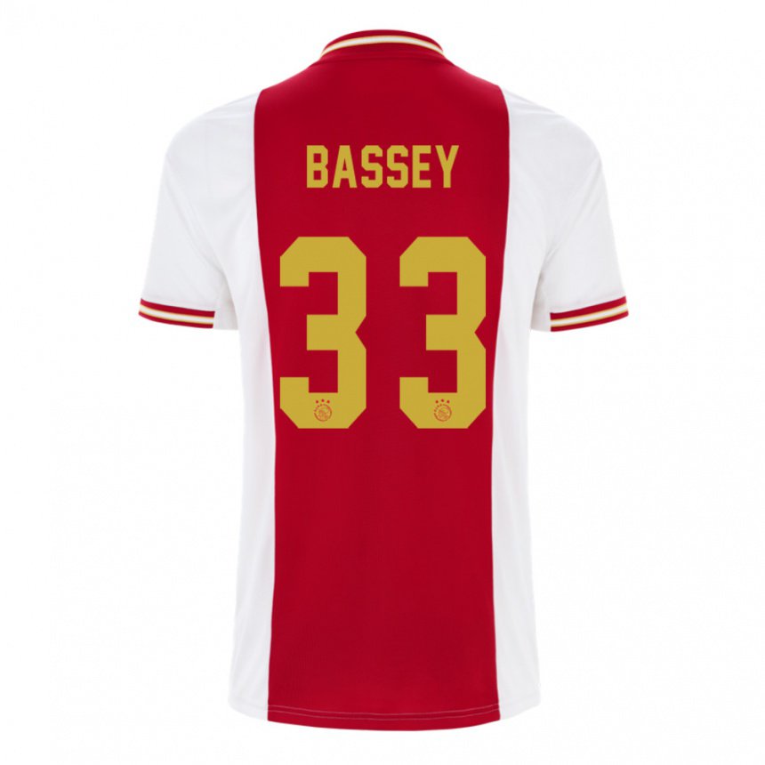 Hombre Camiseta Calvin Bassey #33 Rojo Oscuro Blanco 1ª Equipación 2022/23 La Camisa