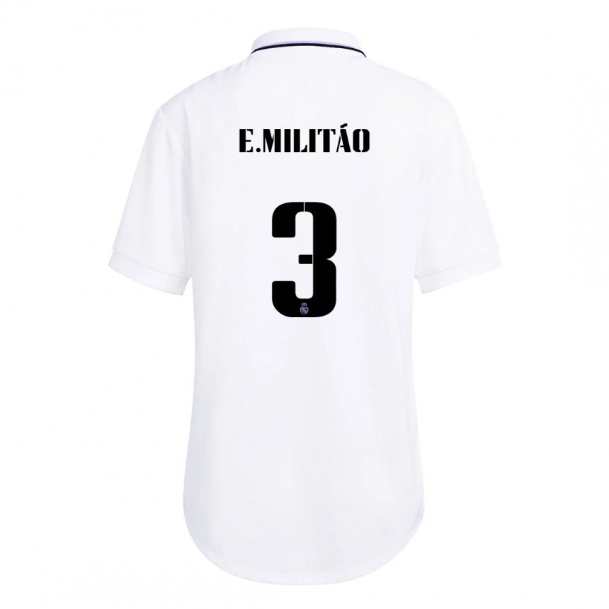 Hombre Camiseta Eder Militao #3 Blanco Púrpura 1ª Equipación 2022/23 La Camisa