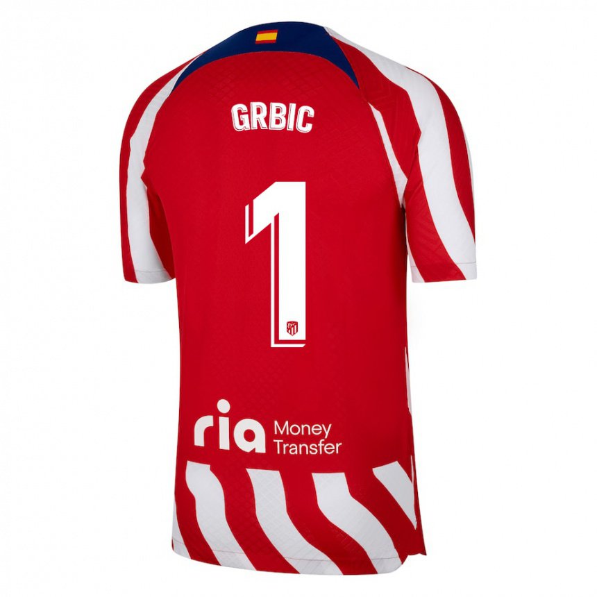 Hombre Camiseta Ivo Grbic #1 Rojo Blanco Azul 1ª Equipación 2022/23 La Camisa