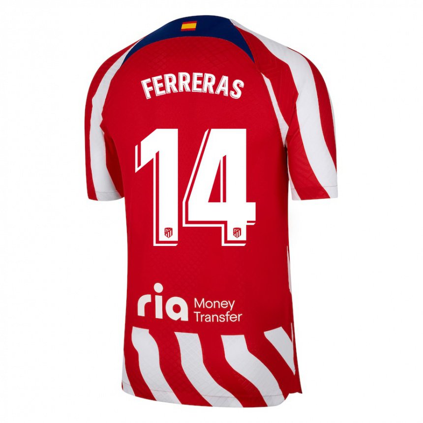 Hombre Camiseta Adrian Ferreras #14 Rojo Blanco Azul 1ª Equipación 2022/23 La Camisa