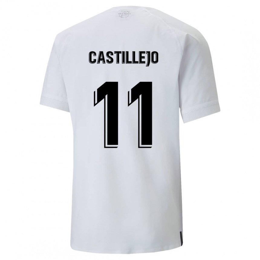 Hombre Camiseta Samu Castillejo #11 Blanco Cremoso 1ª Equipación 2022/23 La Camisa