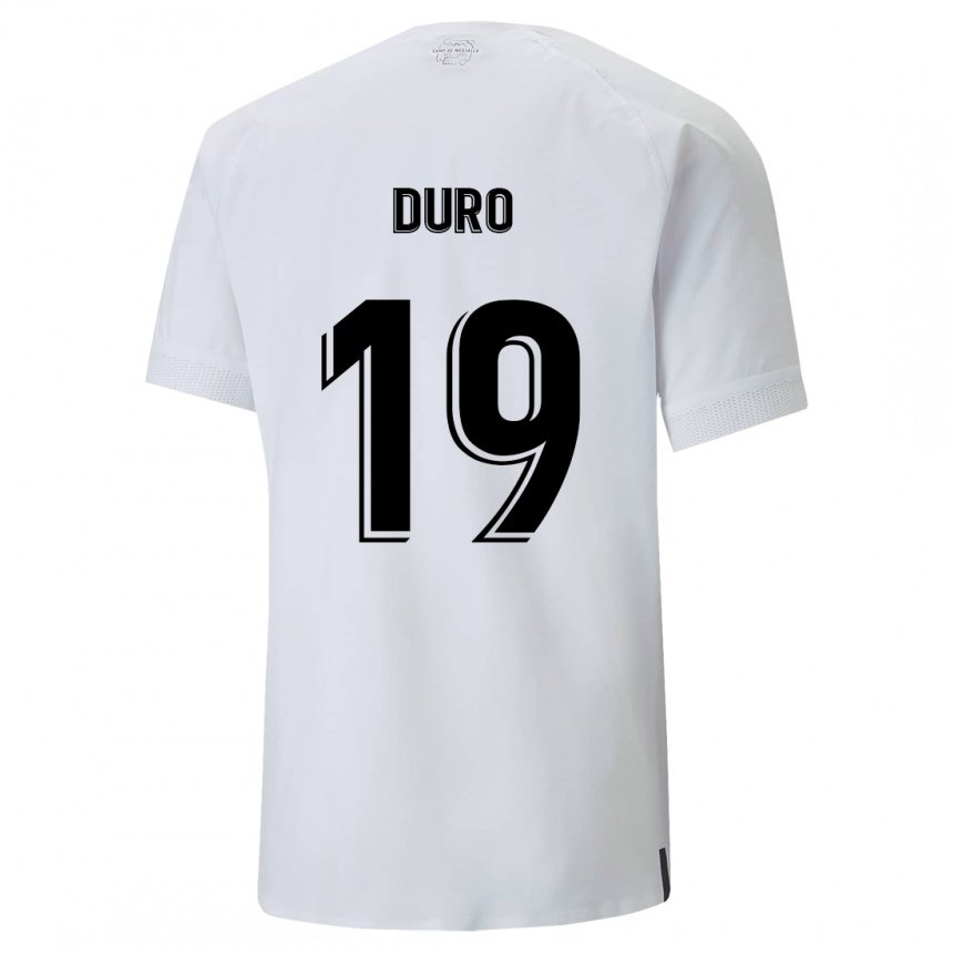Hombre Camiseta Hugo Duro #19 Blanco Cremoso 1ª Equipación 2022/23 La Camisa