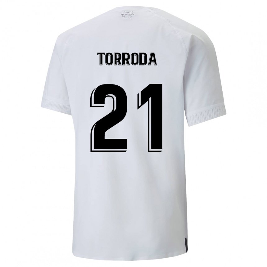 Hombre Camiseta Anna Torroda #21 Blanco Cremoso 1ª Equipación 2022/23 La Camisa