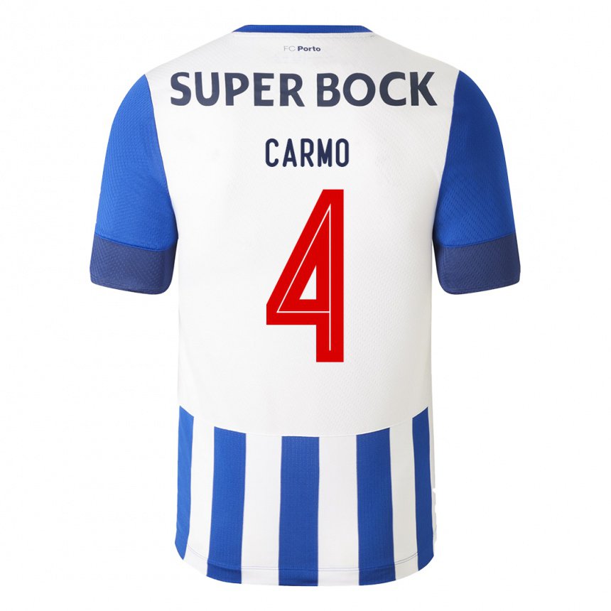 Hombre Camiseta David Carmo #4 Azul Real 1ª Equipación 2022/23 La Camisa