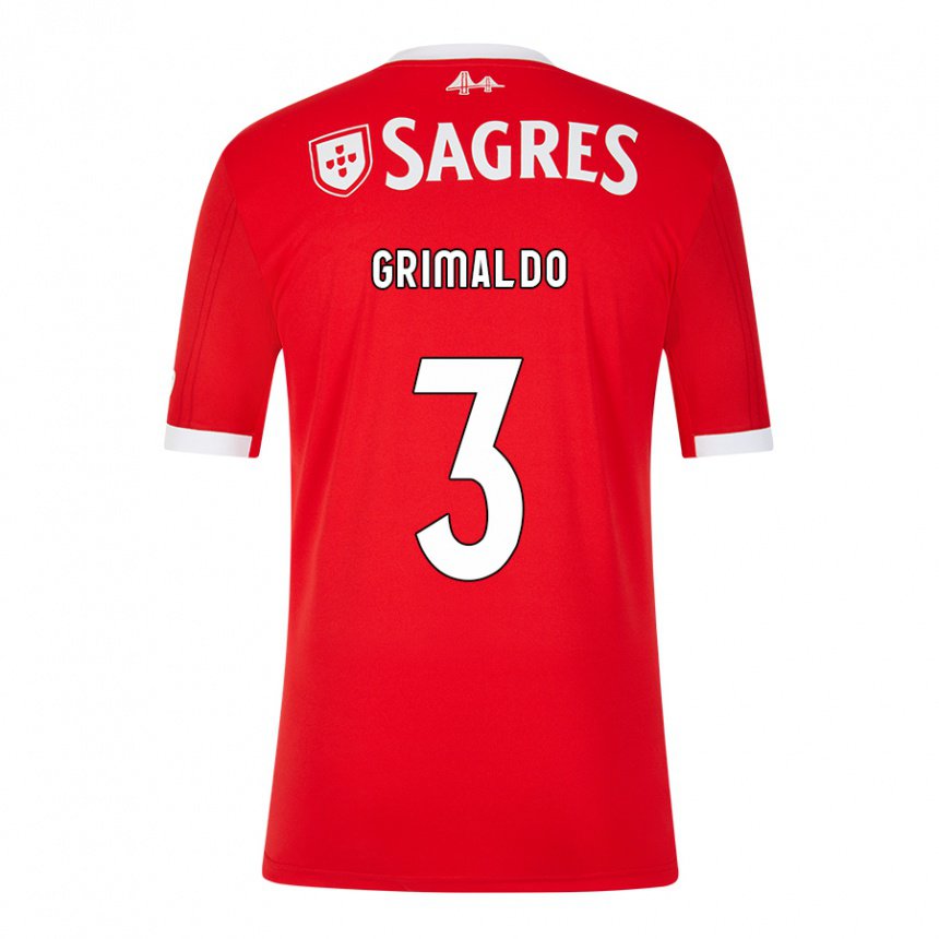 Hombre Camiseta Alejandro Grimaldo #3 Rojo Neón 1ª Equipación 2022/23 La Camisa