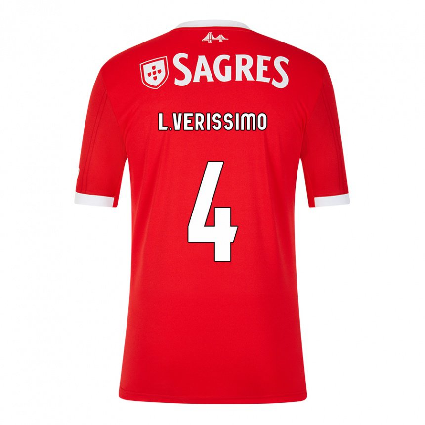 Hombre Camiseta Lucas Verissimo #4 Rojo Neón 1ª Equipación 2022/23 La Camisa