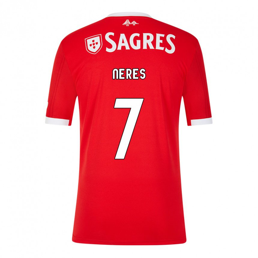 Hombre Camiseta David Neres #7 Rojo Neón 1ª Equipación 2022/23 La Camisa