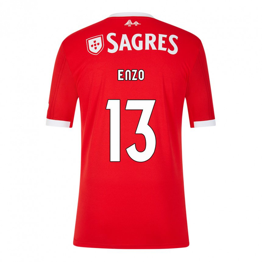 Hombre Camiseta Enzo Fernandez #13 Rojo Neón 1ª Equipación 2022/23 La Camisa