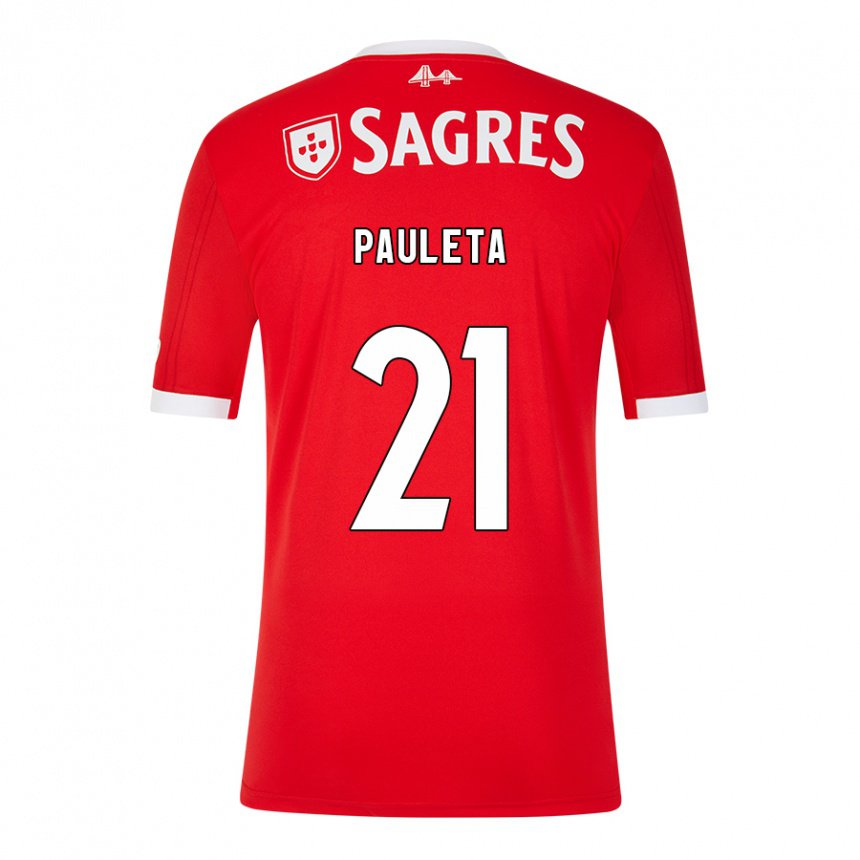 Hombre Camiseta Pauleta #21 Rojo Neón 1ª Equipación 2022/23 La Camisa