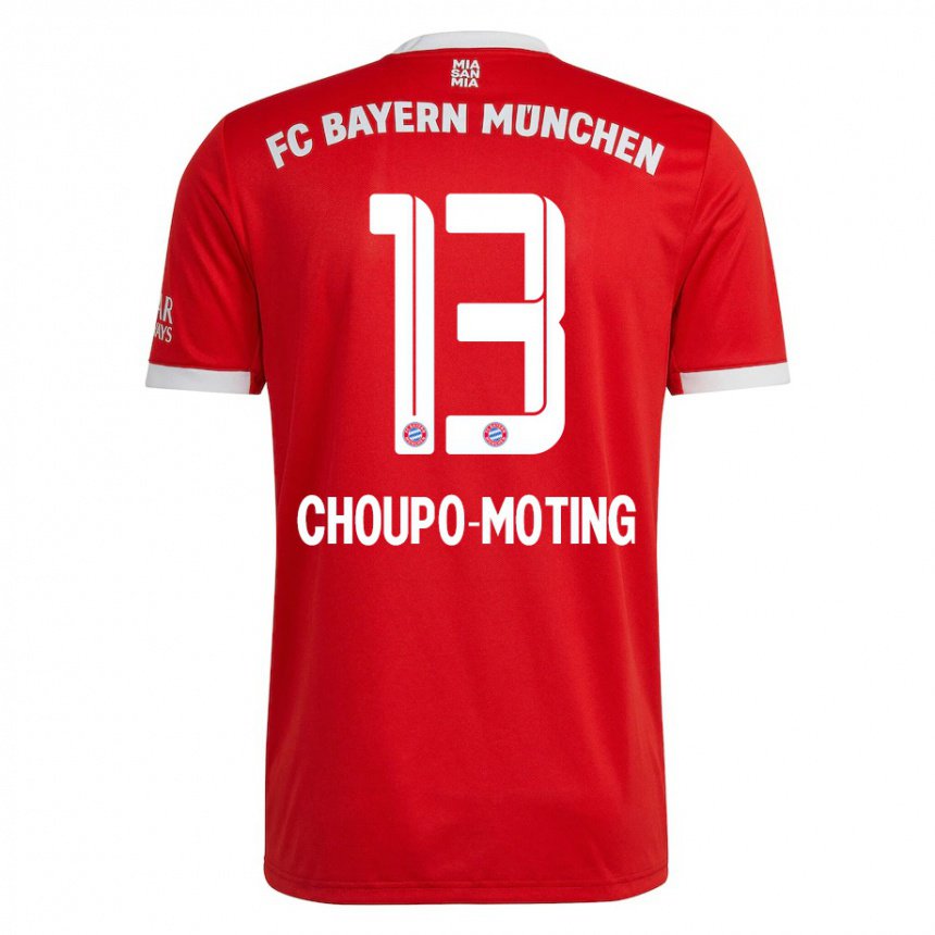 Hombre Camiseta Eric Maxim Choupo-moting #13 Neon Rojo Blanco 1ª Equipación 2022/23 La Camisa