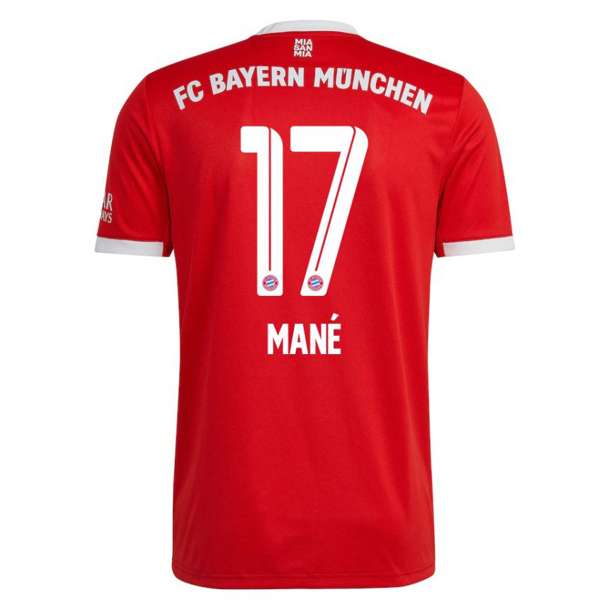 Hombre Camiseta Sadio Mane #17 Neon Rojo Blanco 1ª Equipación 2022/23 La Camisa