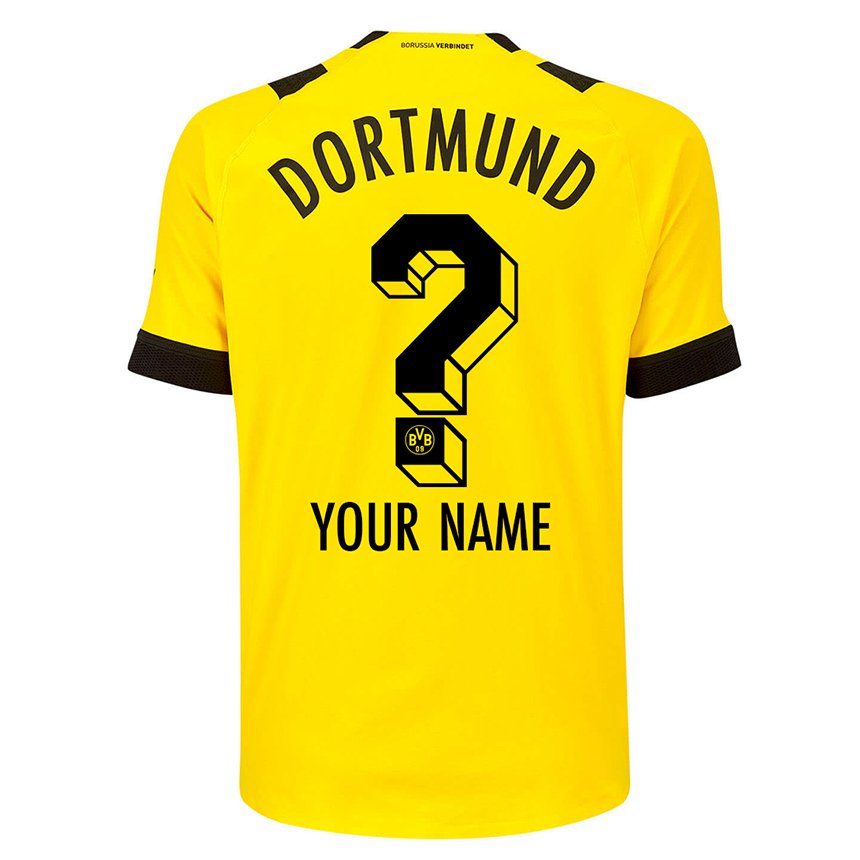 Hombre Camiseta Su Nombre #0 Amarillo 1ª Equipación 2022/23 La Camisa