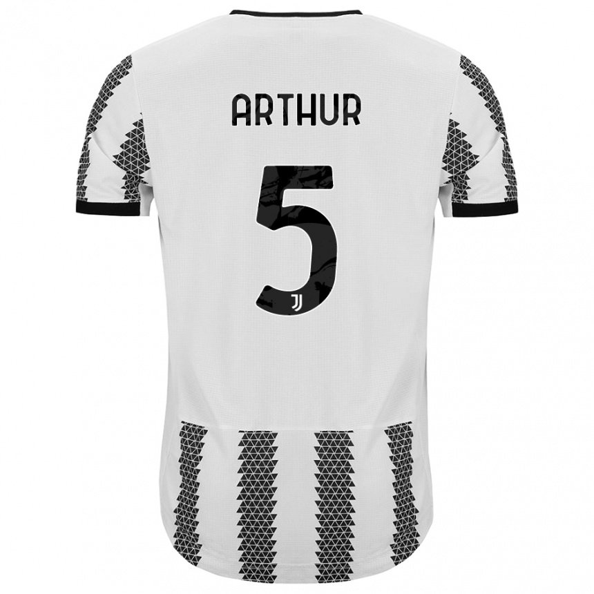 Hombre Camiseta Arthur #5 Blanco Negro 1ª Equipación 2022/23 La Camisa