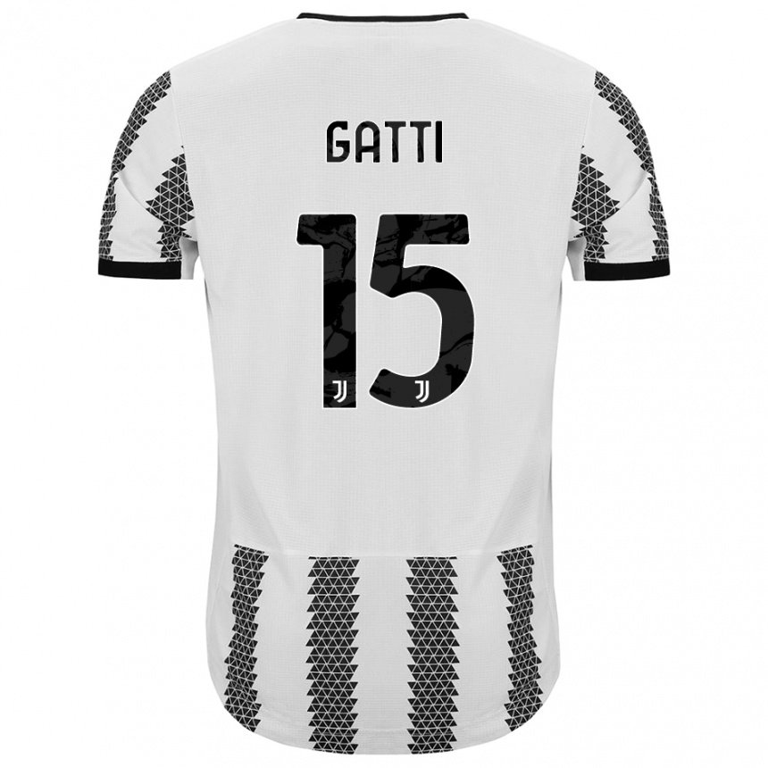 Hombre Camiseta Federico Gatti #15 Blanco Negro 1ª Equipación 2022/23 La Camisa