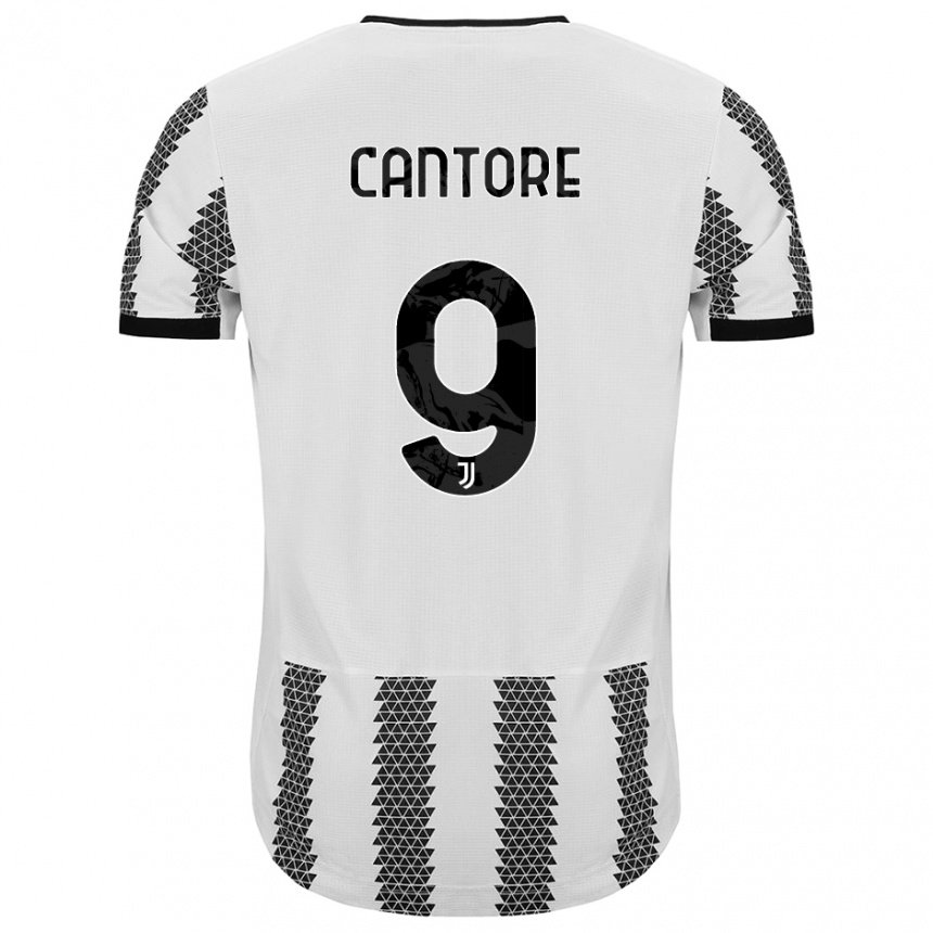 Hombre Camiseta Sofia Cantore #9 Blanco Negro 1ª Equipación 2022/23 La Camisa