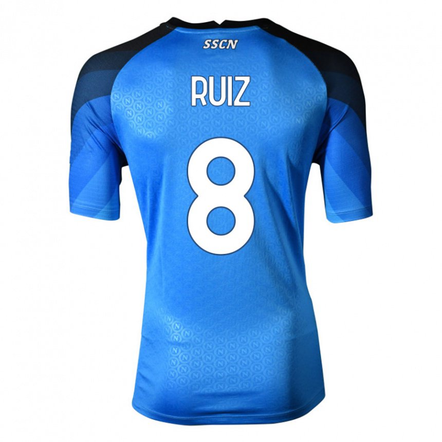 Hombre Camiseta Fabian Ruiz #8 Azul Oscuro Gris 1ª Equipación 2022/23 La Camisa