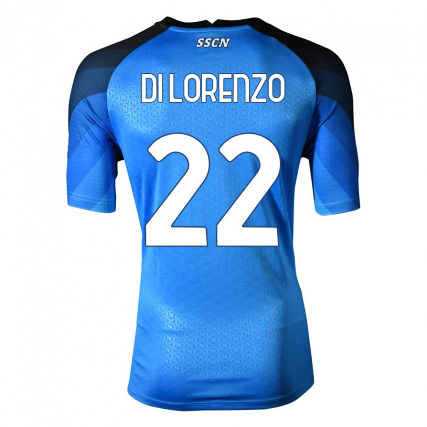 Hombre Camiseta Giovanni Di Lorenzo #22 Azul Oscuro Gris 1ª Equipación 2022/23 La Camisa