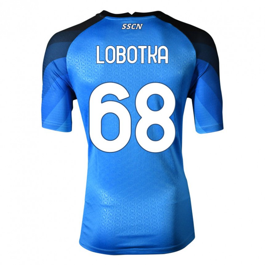 Hombre Camiseta Stanislav Lobotka #68 Azul Oscuro Gris 1ª Equipación 2022/23 La Camisa