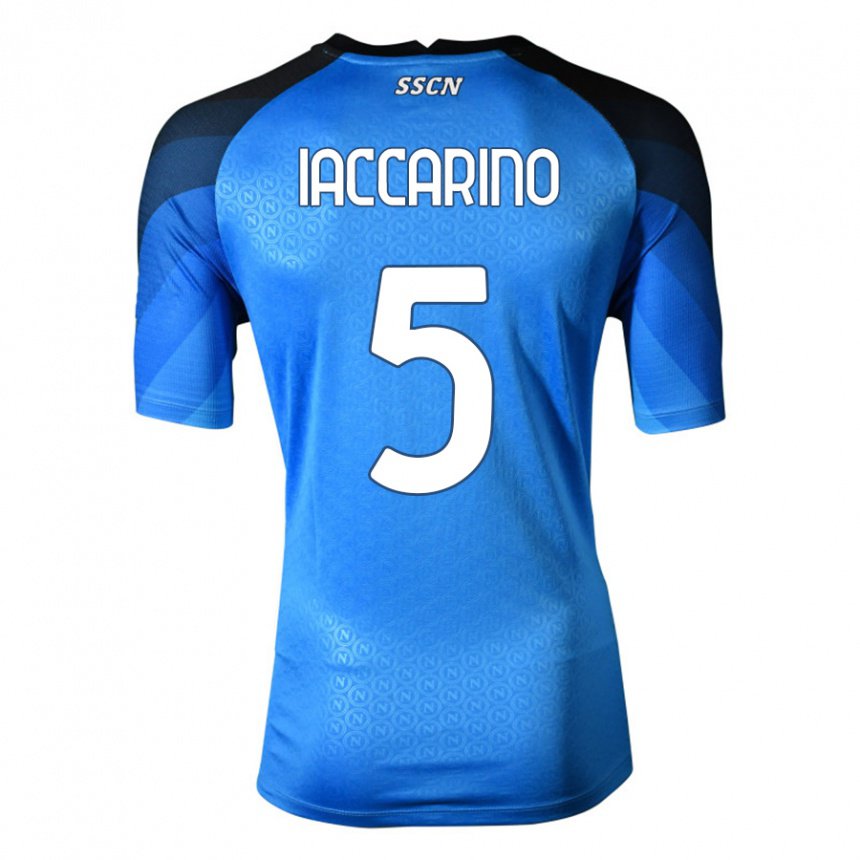 Hombre Camiseta Gennaro Iaccarino #5 Azul Oscuro Gris 1ª Equipación 2022/23 La Camisa