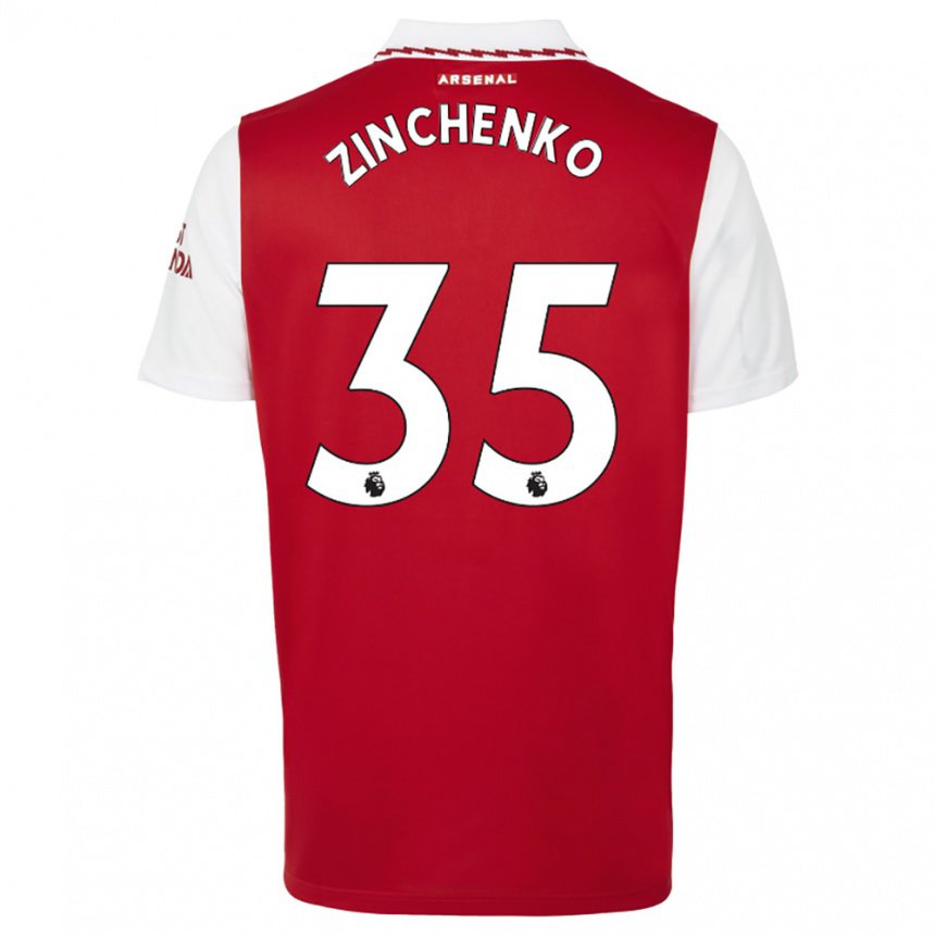 Hombre Camiseta Oleksandr Zinchenko #35 Rojo Blanco 1ª Equipación 2022/23 La Camisa