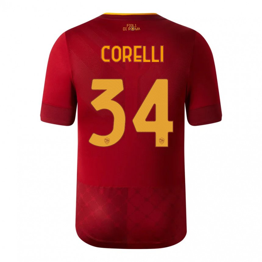 Hombre Camiseta Alice Corelli #34 Marrón Rojo 1ª Equipación 2022/23 La Camisa