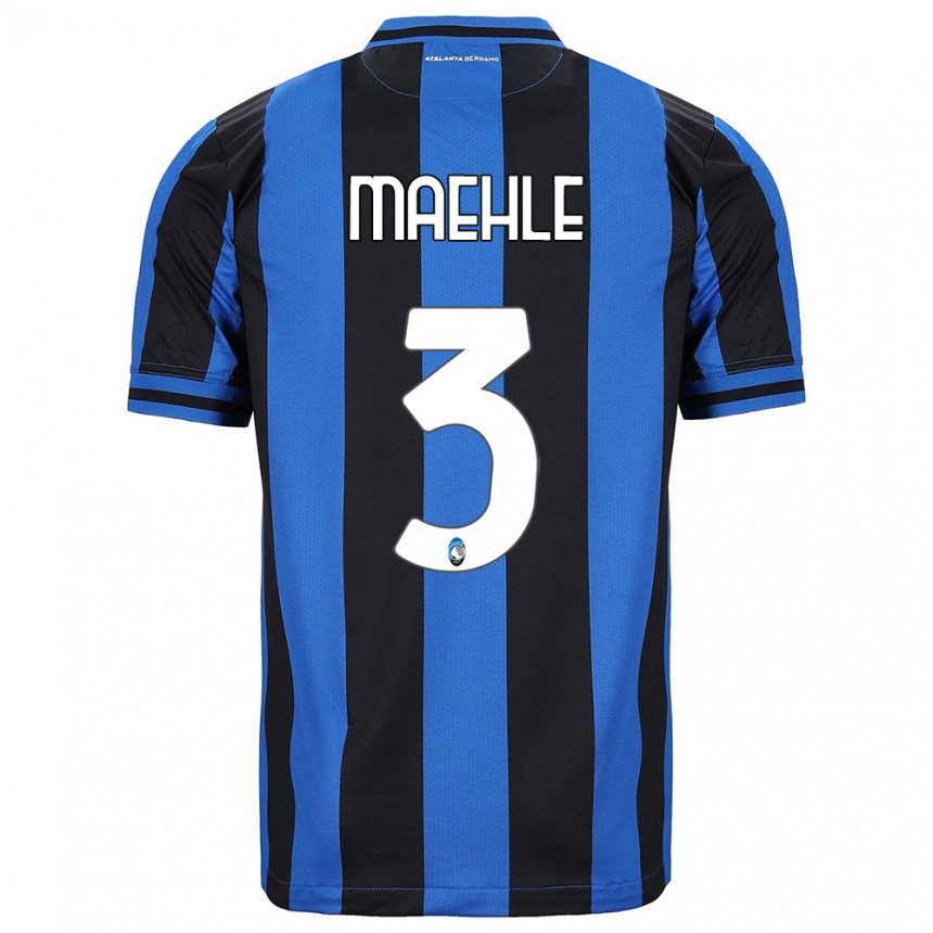 Hombre Camiseta Joakim Maehle #3 Azul Negro 1ª Equipación 2022/23 La Camisa