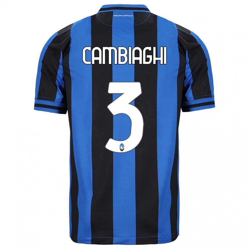 Hombre Camiseta Michela Cambiaghi #3 Azul Negro 1ª Equipación 2022/23 La Camisa