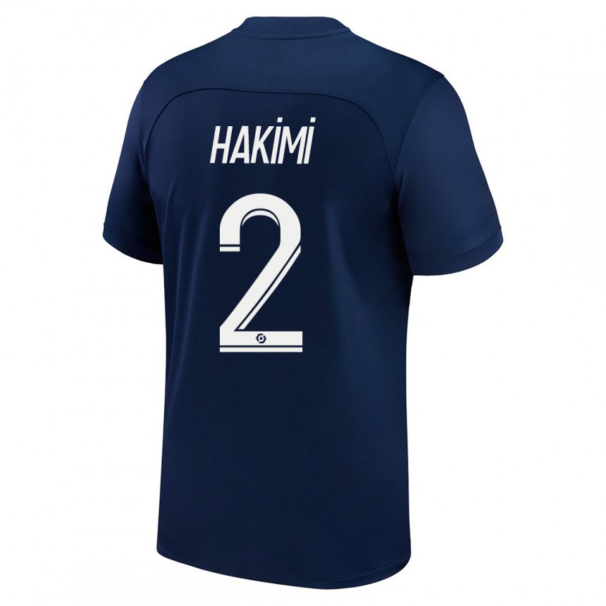 Hombre Camiseta Achraf Hakimi #2 Azul Oscuro Rojo 1ª Equipación 2022/23 La Camisa