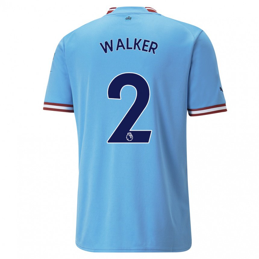 Hombre Camiseta Kyle Walker #2 Azul Rojo 1ª Equipación 2022/23 La Camisa