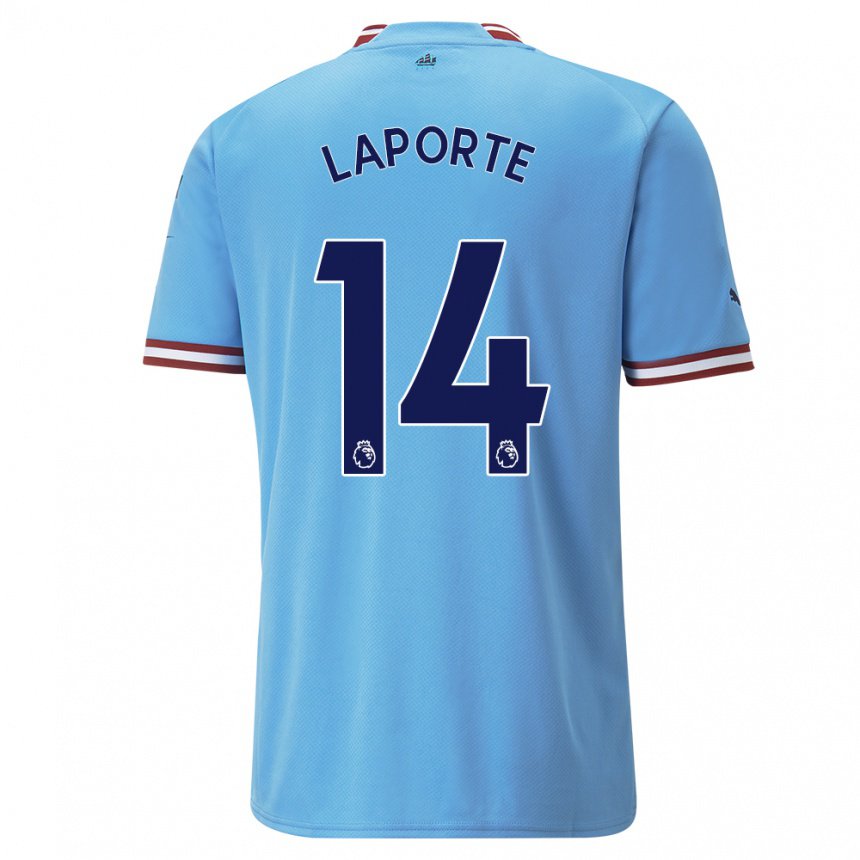 Hombre Camiseta Aymeric Laporte #14 Azul Rojo 1ª Equipación 2022/23 La Camisa