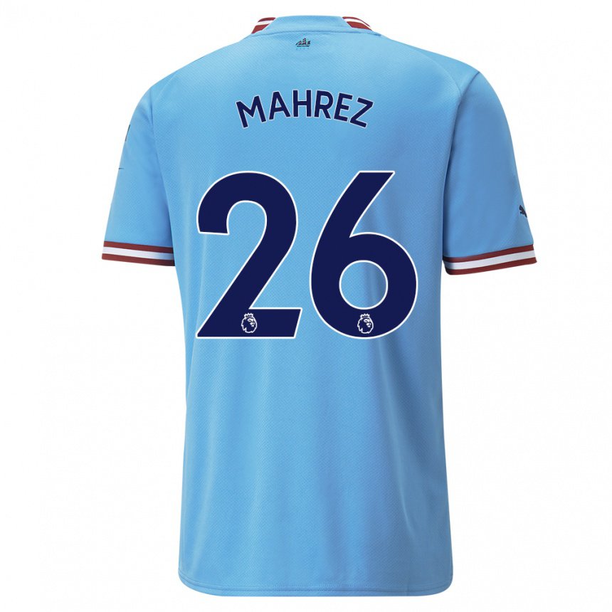 Hombre Camiseta Riyad Mahrez #26 Azul Rojo 1ª Equipación 2022/23 La Camisa