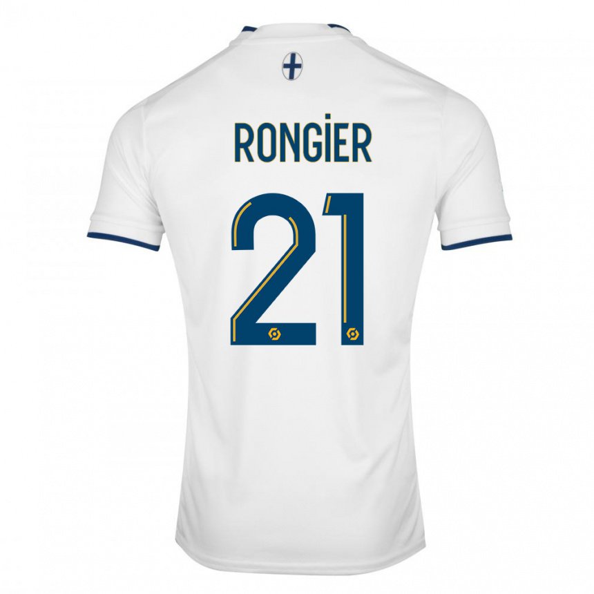 Hombre Camiseta Valentin Rongier #21 Zafiro Blanco 1ª Equipación 2022/23 La Camisa
