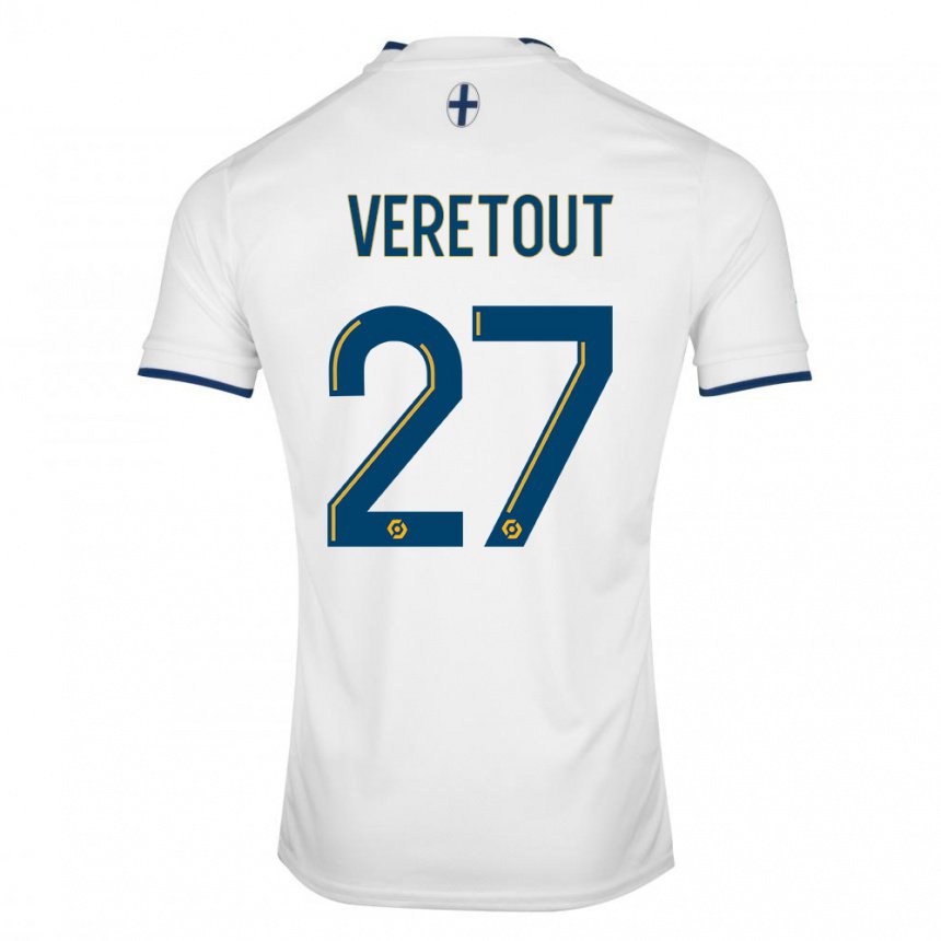 Hombre Camiseta Jordan Veretout #27 Zafiro Blanco 1ª Equipación 2022/23 La Camisa