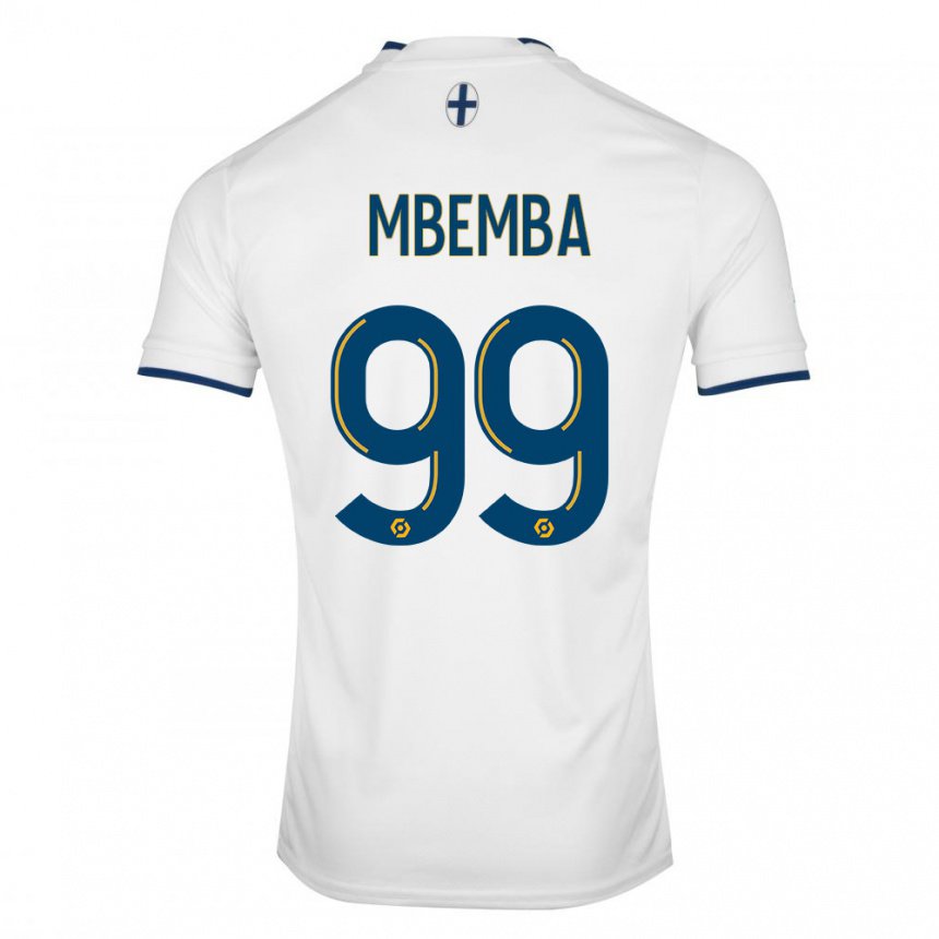 Hombre Camiseta Chancel Mbemba #99 Zafiro Blanco 1ª Equipación 2022/23 La Camisa