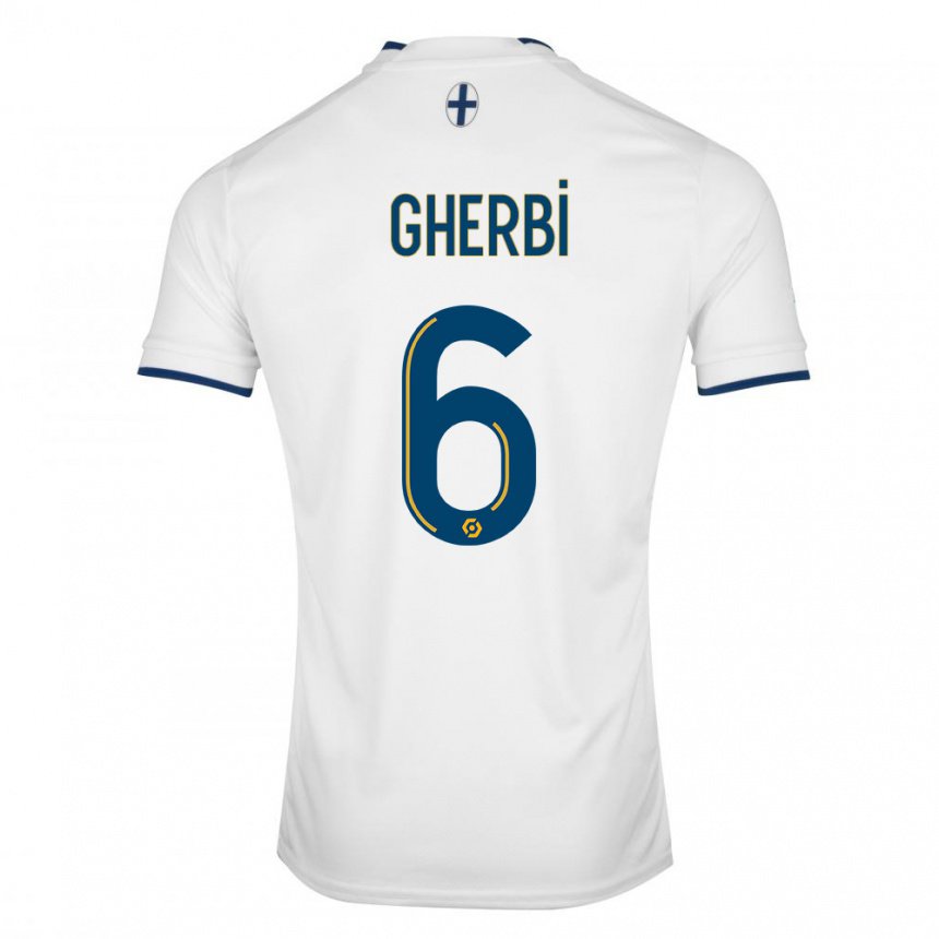 Hombre Camiseta Candice Gherbi #6 Zafiro Blanco 1ª Equipación 2022/23 La Camisa